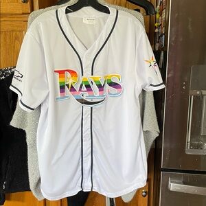 Tampa Bay Rays Jersey XL Baseball Promotion Match Up Pride Rainbow Logo
